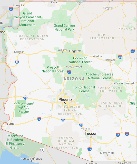 Arizona Google Map