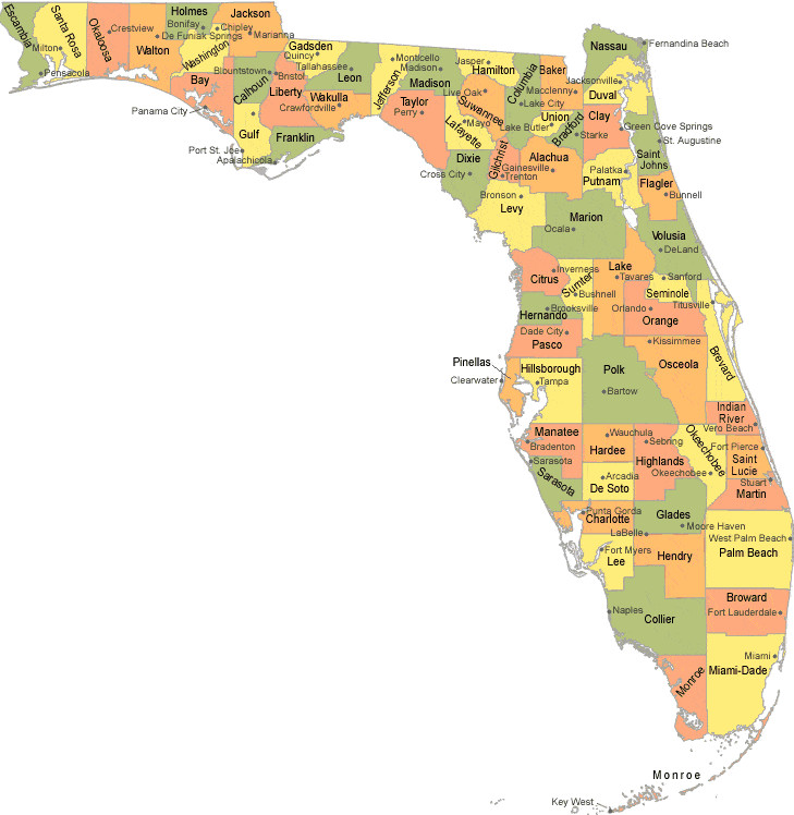 Florida Printable Map