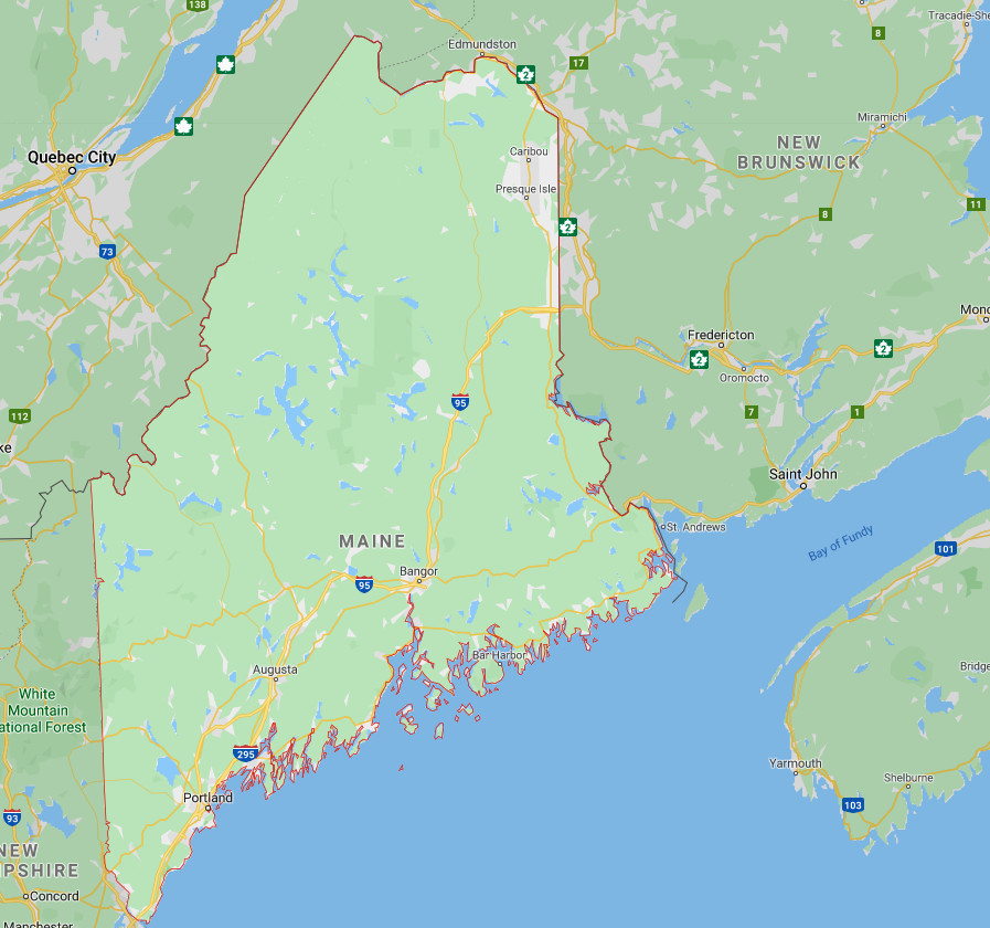 Google map of Maine