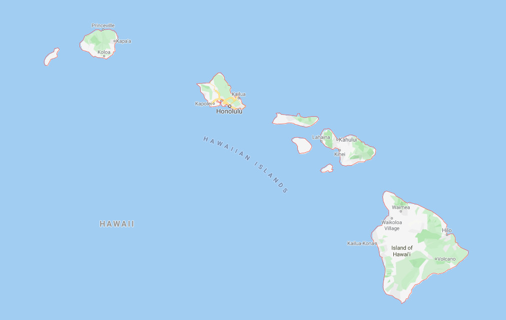 Hawaii Google Map.